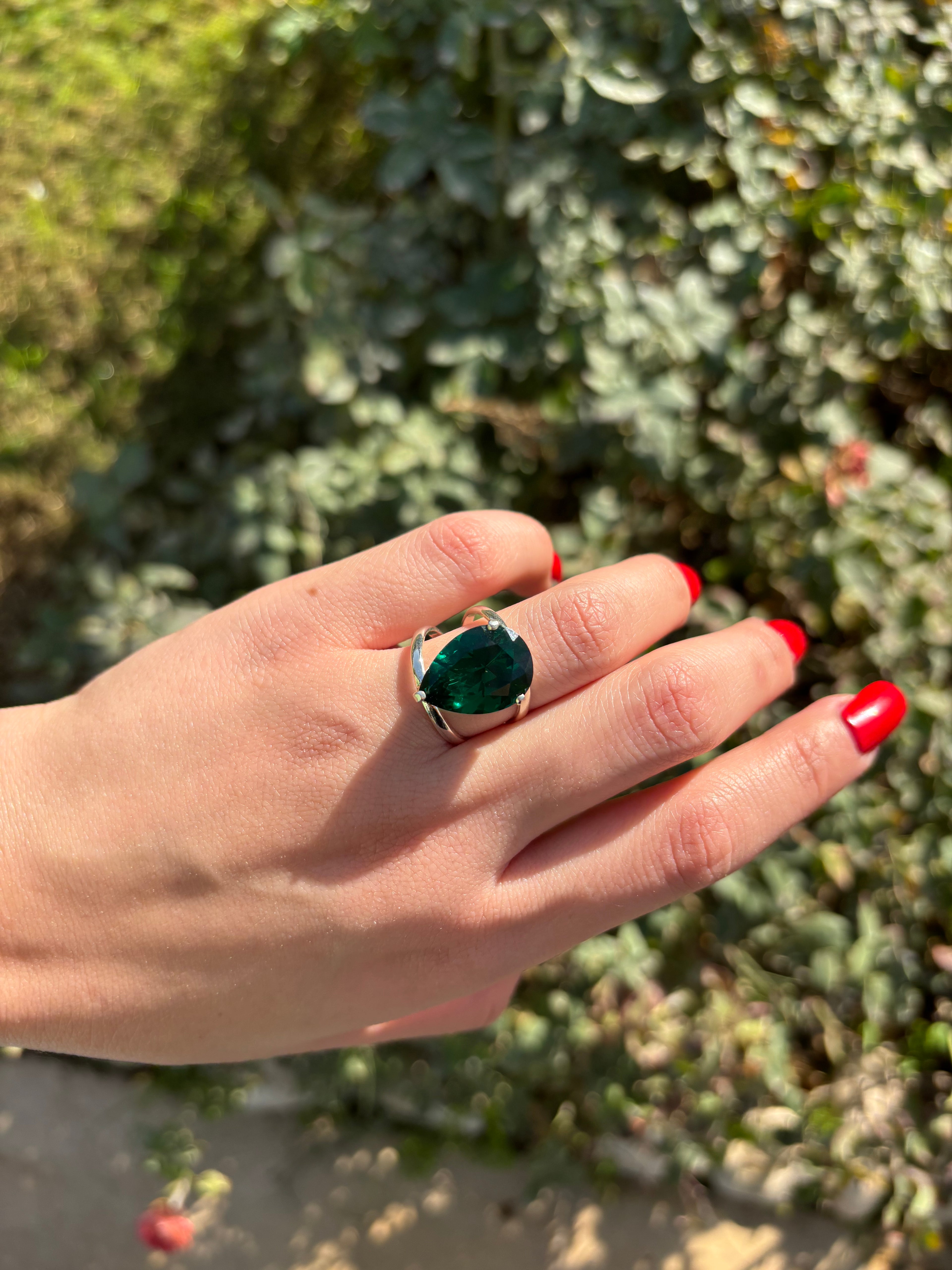 Emerald Tear drop Ring