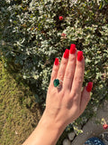 Emerald Tear drop Ring