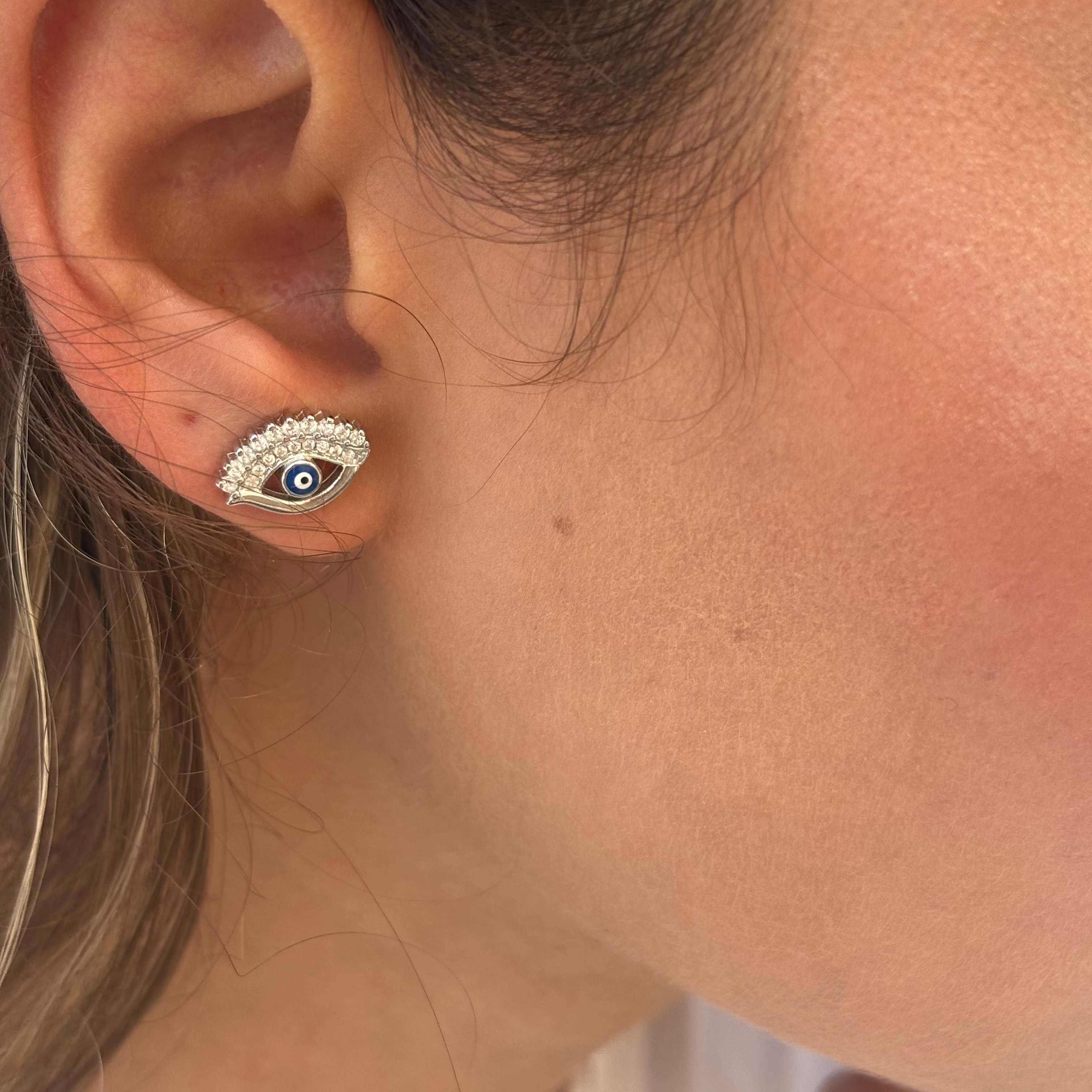 Silver Eye Earrings